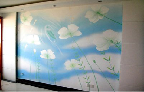 河口画墙绘怎么画好白云的蓬松感？