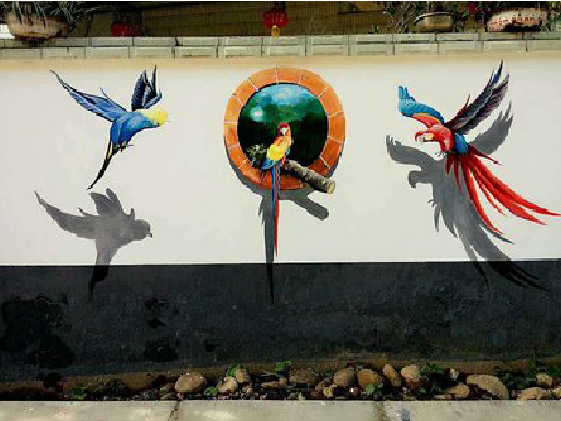 河口视觉错位-3D墙绘设计