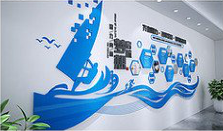 河口海浪主题文化墙如何设计？