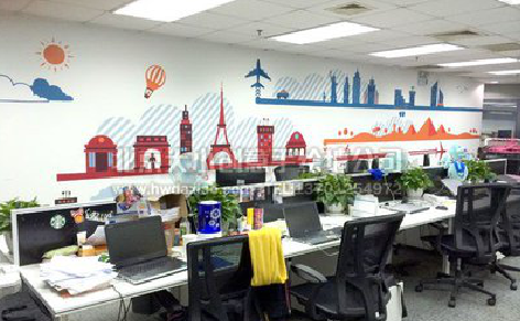 河口教你设计办公室墙绘的方法。