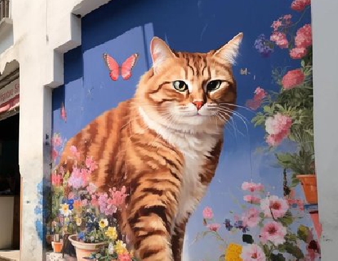 河口自己绘制有个性的手绘墙