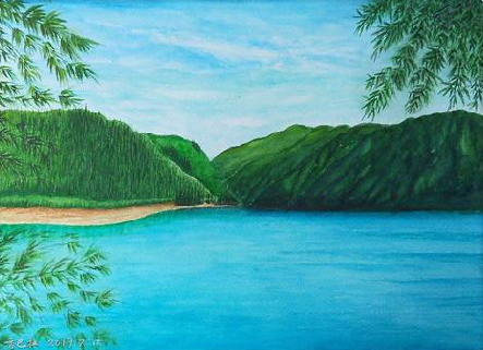 河口在墙绘中，如何绘画绿水青山？